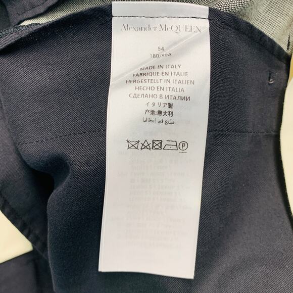 ALEXANDER MCQUEEN Size 38 Black Grey Two Tone Wool Flat Front Dress Pants - Picture 6 of 9